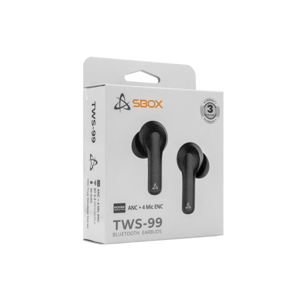 EARBUDS Slušalice + mikrofon SBOX Bluetooth EB-TWS99 Crne / ANC+ 4 Mic ENC - Slika 5