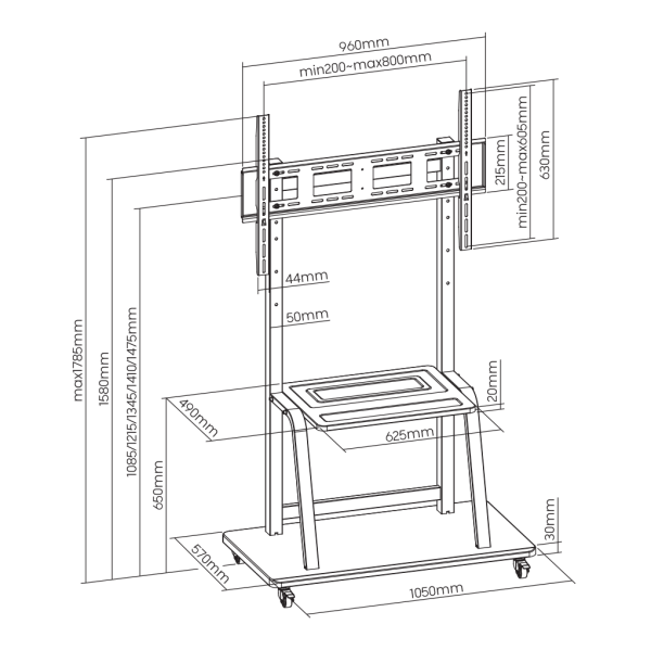 PODNI MOBILNI STALAK SBOX FS-1035 - Slika 6