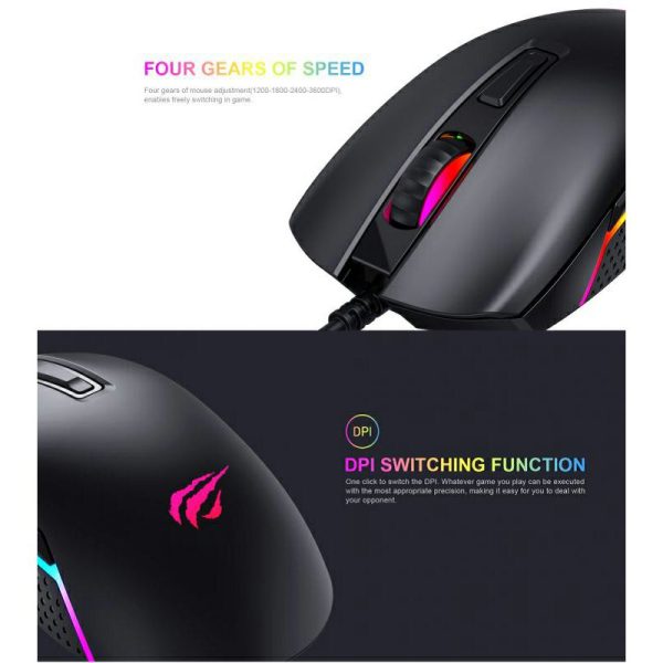 HAVIT GAMENOTE MIŠ LED HV-MS1010 RGB USB - Slika 4