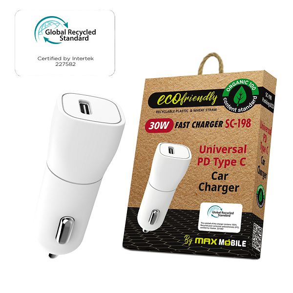 Maxmobile auto adapter pd fast charge type c sc 198 30w grs 5021 1002070036 1