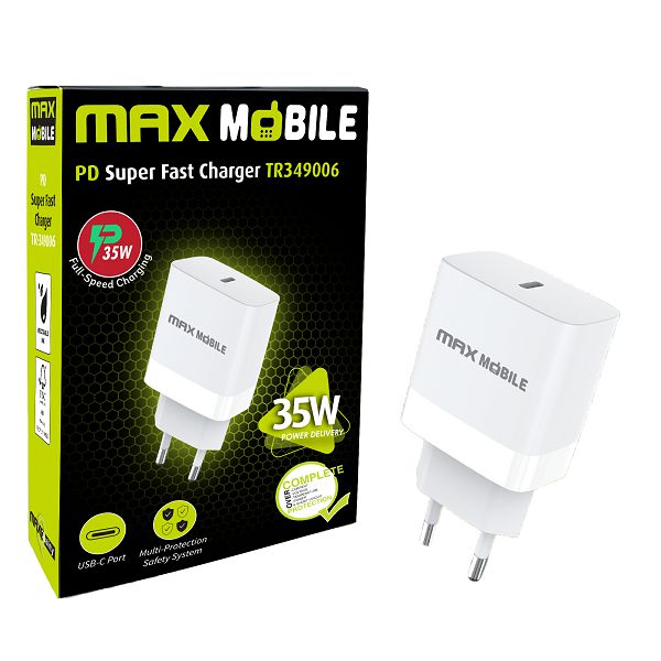 MAXMOBILE KUĆNI PUNJAČ PD SUPER FAST CHARGE TYPE C, TR349006 35W