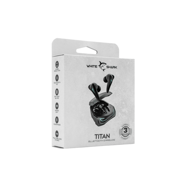 White Shark EARBUDS Slušalice + mikrofon Bluetooth GEB-TWS96 TITAN Crne ANC - Slika 4
