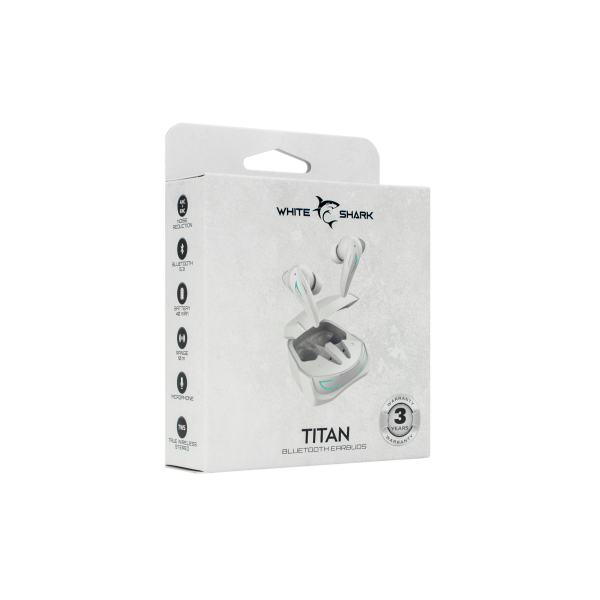 White Shark EARBUDS Slušalice + mikrofon Bluetooth GEB-TWS96 TITAN Bijele ANC - Slika 4