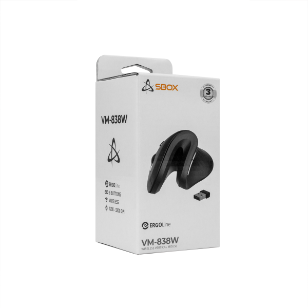 MIŠ SBOX VM-838W Vertical Wireless Crni - Slika 6