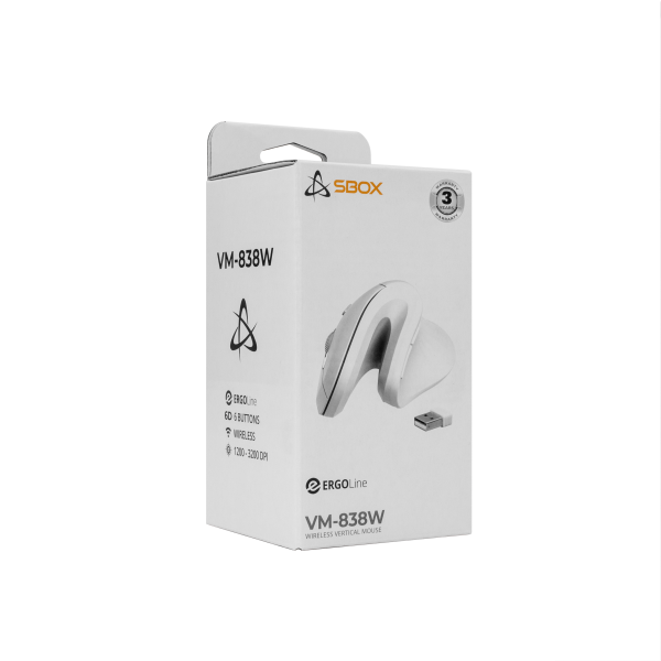 MIŠ SBOX VM-838W Vertical Wireless Bijeli - Slika 6