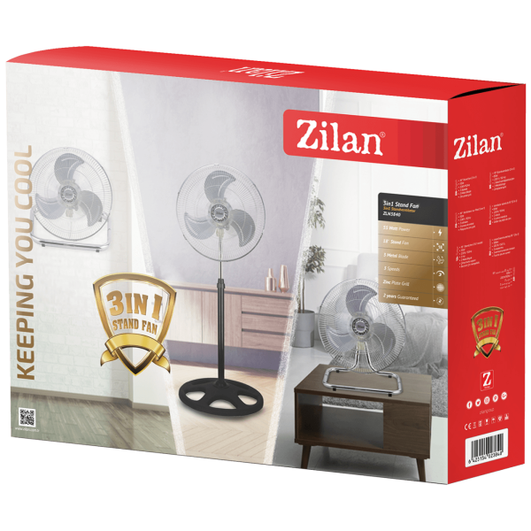 Zilan Ventilator, 3u1, stalak / stolni / podni, 55W - ZLN3840 - Slika 2