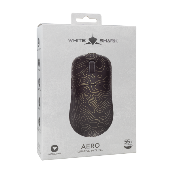 White Shark MIŠ WGM-5015 AERO 10.000 DPI - Zlatna Wireless - Slika 6