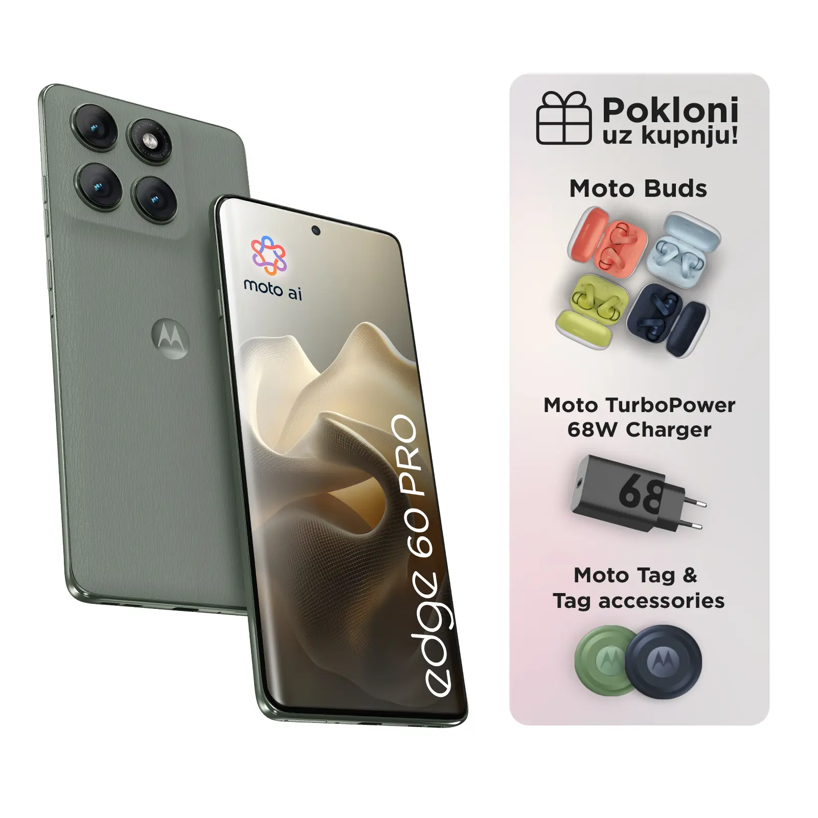 Motorola edge 60 pro 8 gb 256 gb pantone shadow green poklon