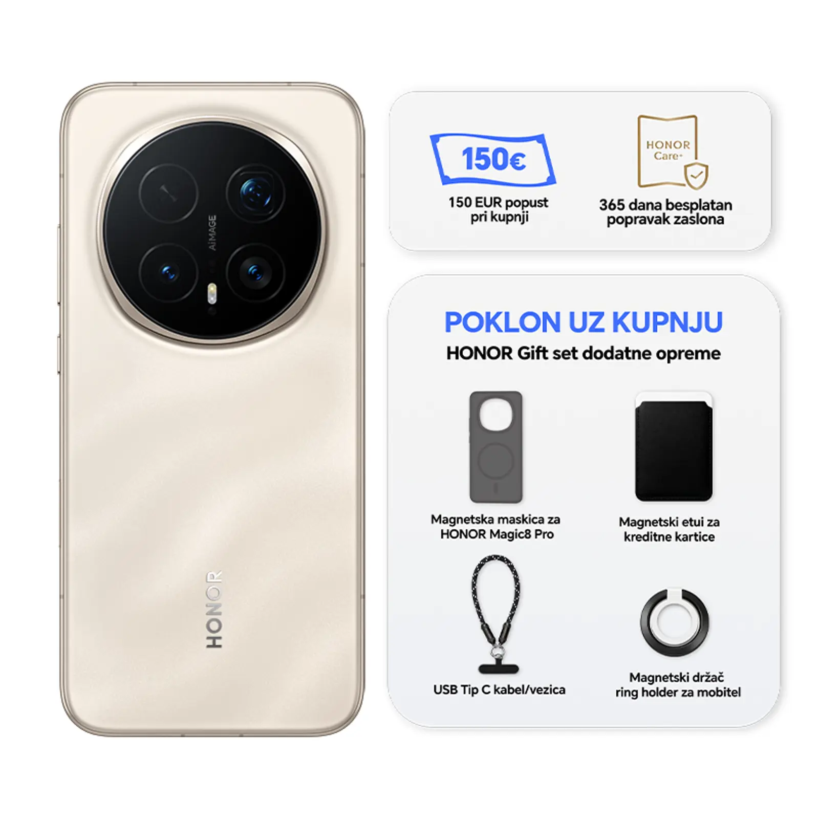 Honor magic8 pro 12gb 512gb sunrise gold poklon uz prijavu