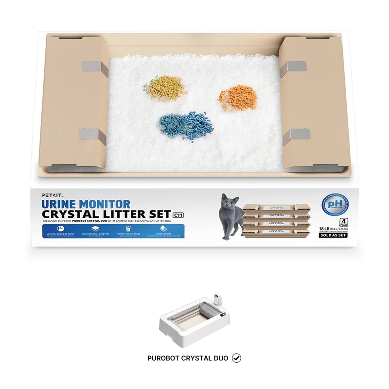 Petkit urine monitor crystal litter set ph detection kristalni pijesak za macke set od 4 kom